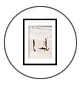 Photographie montée sous cadre avec passe-partout